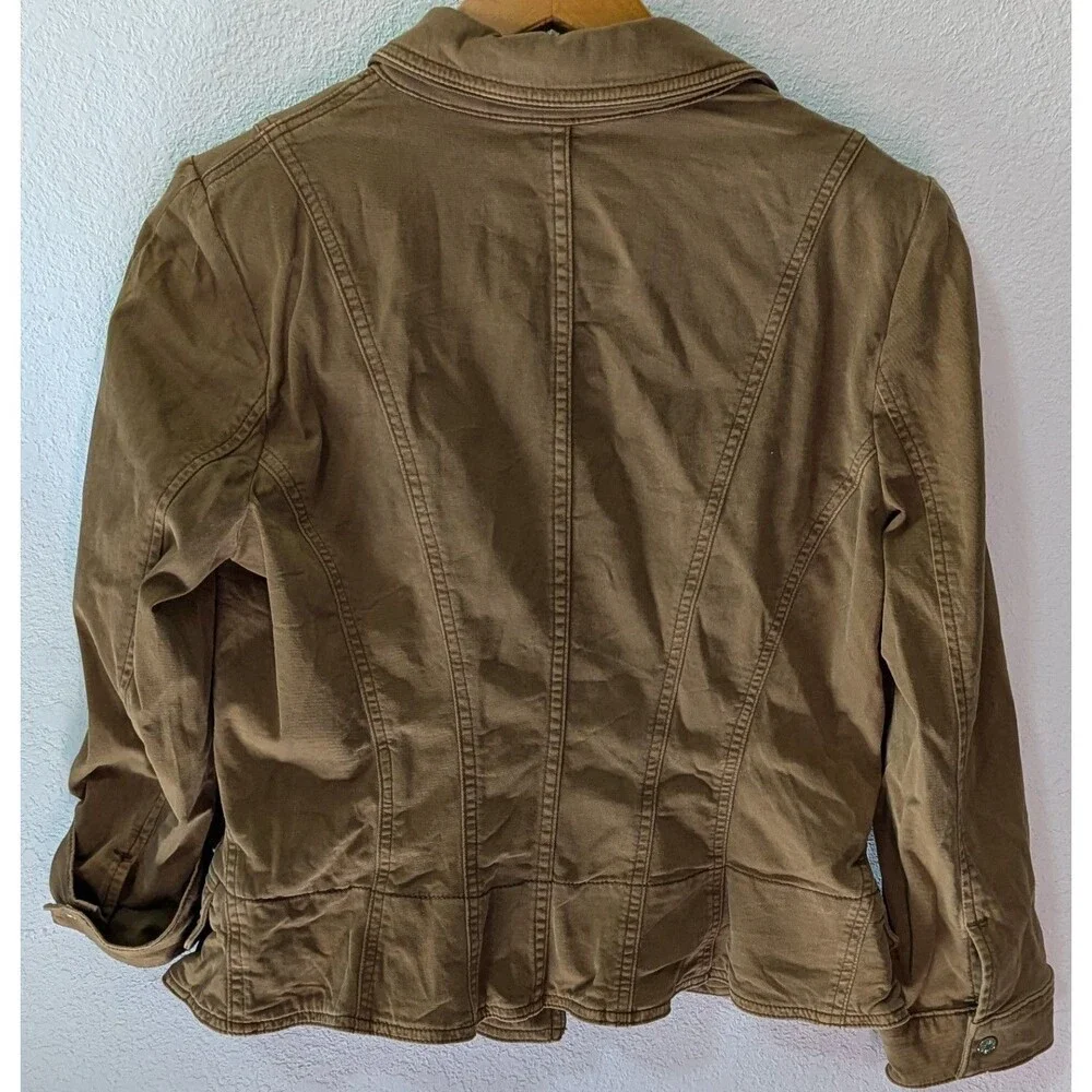 White House Black Market Tan Bomber Jacket - Picture 2 of 5